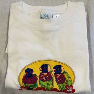 B1269 NWT- Princess Cruise Caribbean Embroidered bird (Lorikeets ) T-Shirt SZ XL